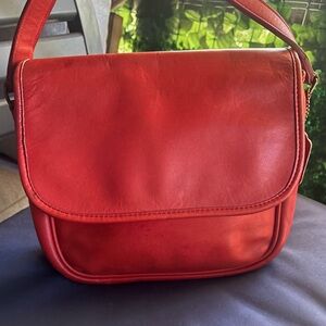 Red Vintage Coach Tailored Pouch Adjustable Strap Crossbody Bag